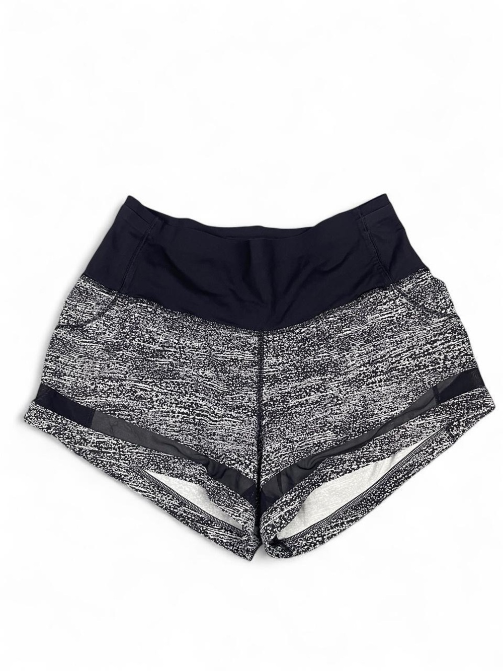 Lululemon Women's Black & White Speckled Performance Running Shorts Size 6